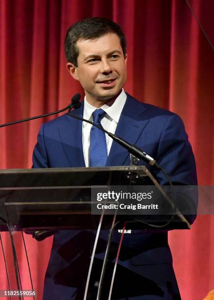 Mayor Pete Buttigieg speaks onstage during God's Love We Deliver, Golden Heart Awards on October 21, 2019 in New York City.