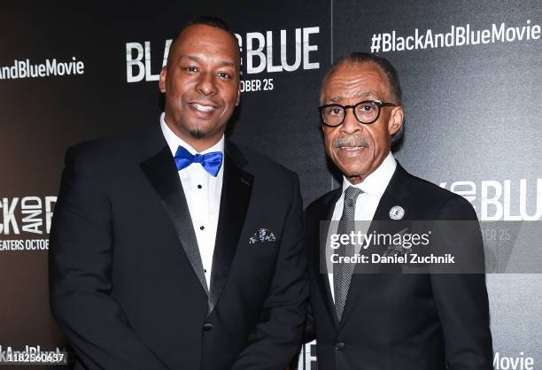 Director Deon Taylor and Al Sharpton attend the "Black and Blue" New York Screening at Regal E-Walk on October 21, 2019 in New York City.