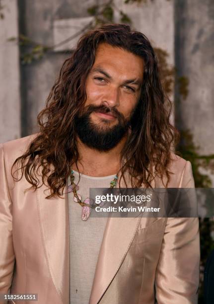 Jason Momoa attends the world premiere of Apple TV+'s "See" at Fox Village Theater on October 21, 2019 in Los Angeles, California.