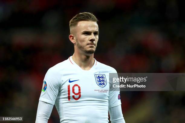 James Maddison of England during the UEFA European Championship Group A Qualifying match between England and Montenegro at Wembley Stadium, London on...