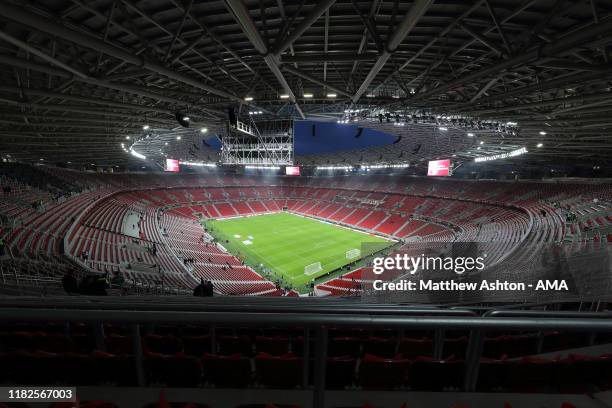 General view of the Puskas Arena in the 14th district of Budapest, host venue of UEFA Euro 2020, the stadium is built in the place of the former...