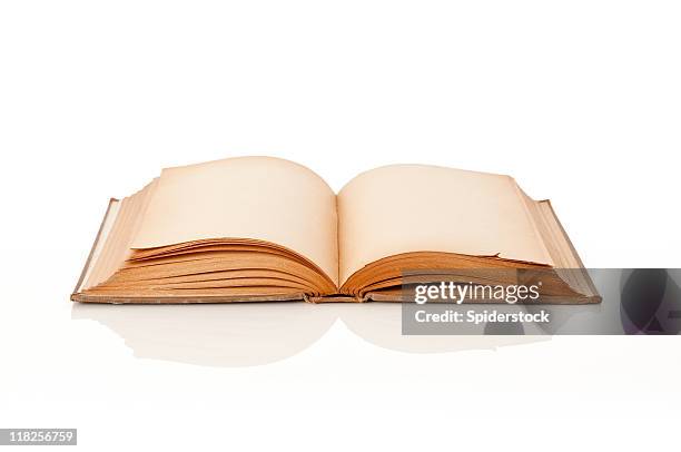 old yellowed book - fairytale stock pictures, royalty-free photos & images