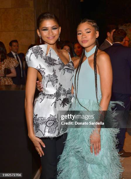 Zendaya and Storm Reid attend the Fifth Annual InStyle Awards at The Getty Center on October 21, 2019 in Los Angeles, California.