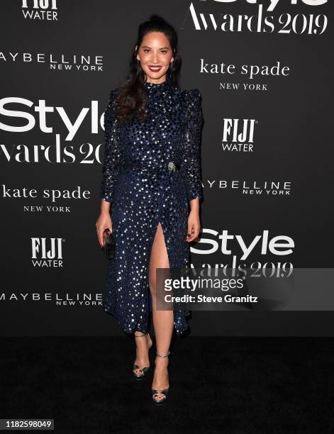 Olivia Munn arrives at the 2019 InStyle Awards at The Getty Center on October 21, 2019 in Los Angeles, California.