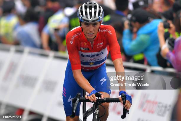 Arrival / Enric Mas Nicolau of Spain and Team Deceuninck - Quick-Step Red Leader Jersey / Celebration / during the 3rd Tour of Guangxi 2019, Stage 6...