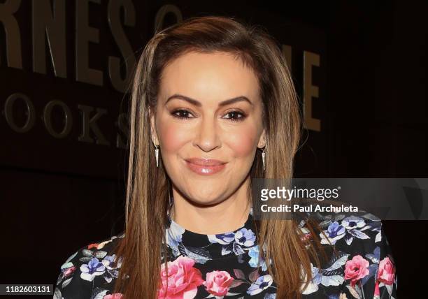 Actress Alyssa Milano celebrates the release of her new book "Project Middle School" at Barnes & Noble at The Grove on October 21, 2019 in Los...