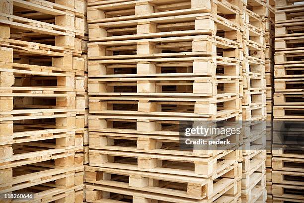 stacked pallets - timber skidding stock pictures, royalty-free photos & images
