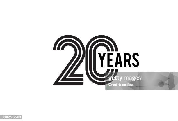twenty year anniversary design - number 20 stock illustrations