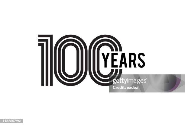 bildbanksillustrationer, clip art samt tecknat material och ikoner med 100 års jubileum design - 100