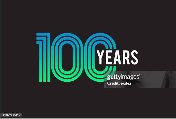 ilustraciones, imágenes clip art, dibujos animados e iconos de stock de diseño del aniversario de 100 años - aniversario