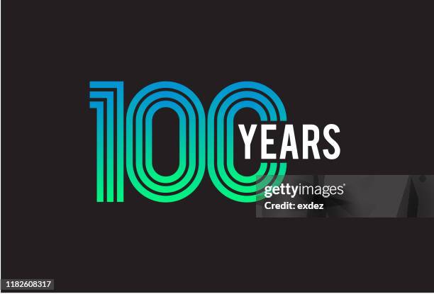 100 year anniversary design - number stock illustrations