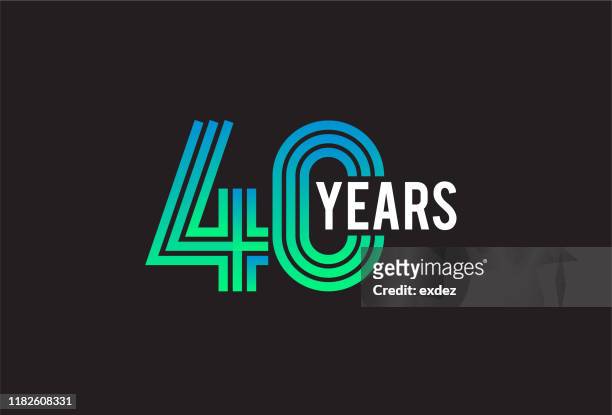 40 jahre jubiläum design - 40th anniversary celebration stock-grafiken, -clipart, -cartoons und -symbole