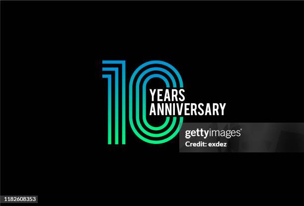 ten year anniversary design - 10th anniversary stock illustrations