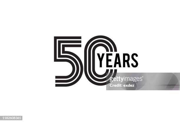 fifty year anniversary design - 50th anniversary stock illustrations