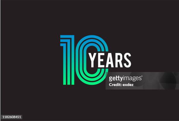 ten year anniversary design - anniversary stock illustrations