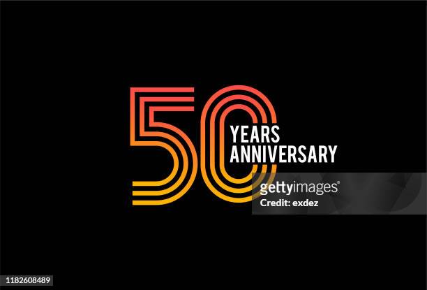 ilustrações de stock, clip art, desenhos animados e ícones de fifty year anniversary design - number 50