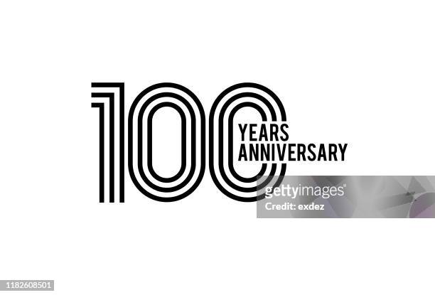 100 year anniversary design - number 100 stock illustrations