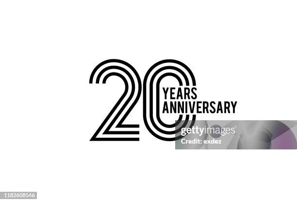 ilustraciones, imágenes clip art, dibujos animados e iconos de stock de diseño del aniversario de veinte años - number 20