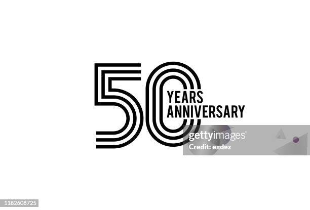 50 jahre jubiläum design - 50th anniversary stock-grafiken, -clipart, -cartoons und -symbole