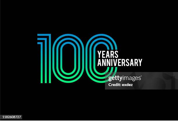 100 year anniversary design - 100 anniversary stock illustrations