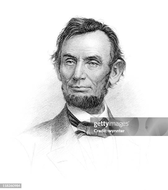 porträt von präsident abraham lincoln - lincoln stock-grafiken, -clipart, -cartoons und -symbole