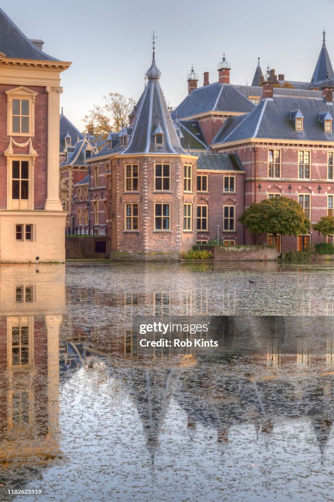 Binnenhof and Het Torentje reflected in the Court Pond ( Hofvijver )