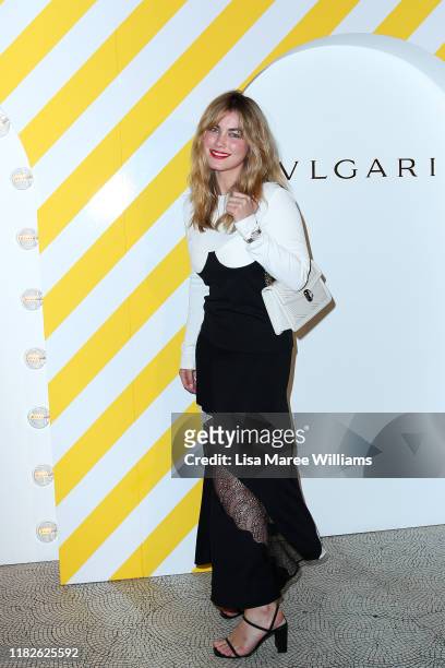 Charlotte Best attends the 2019 BVLGARI Art Award cocktail reception at Art Gallery Of NSW on October 22, 2019 in Sydney, Australia.