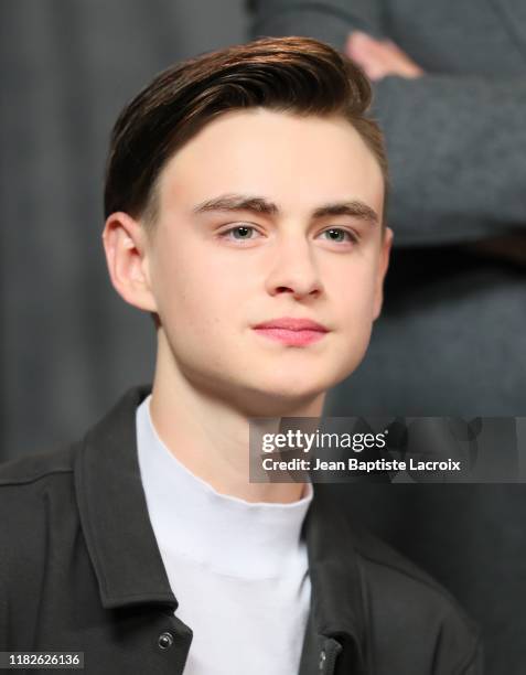 Jaeden Martell attends the photocall for Lionsgate's "Knives Out" at Four Seasons Hotel Los Angeles at Beverly Hills on November 15, 2019 in Los...