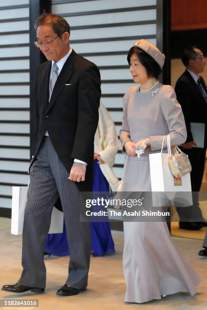 Sayako Kuroda , younger sister of Emperor Naruhito, and her husband Yoshiki Kuroda are seen after the enthronement ceremony of Japanese Emperor...