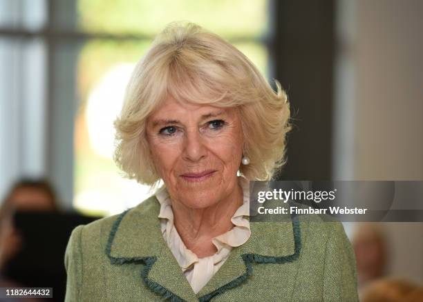 Camilla, Duchess of Cornwall opens Royal National Hospital for Rheumatic Diseases and Brownsword Therapies Centre on October 22, 2019 in Bath,...