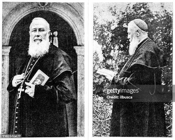 ancient illustration: cardinal lavigerie - priest stock illustrations