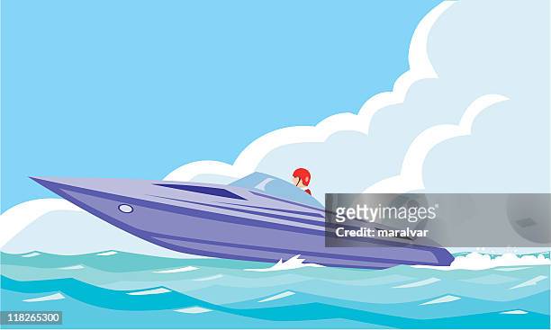 motorboot-sport - speedboat stock-grafiken, -clipart, -cartoons und -symbole