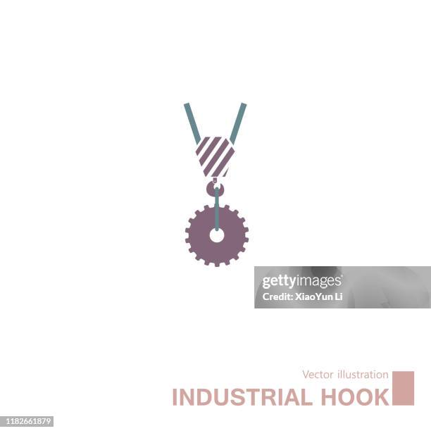 lifting gear. - construction crane hook stock illustrations