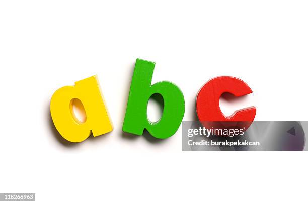 magnetic letters, a b c, close-up - alphabetical order stock pictures, royalty-free photos & images