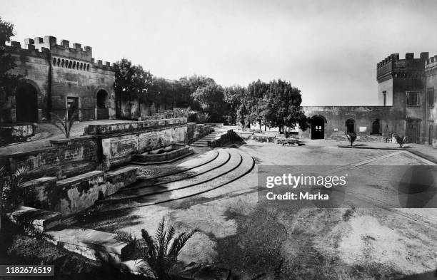 Italy, campania, vico equense, angioino giusso castle, 1920.