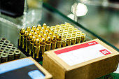 Close-up of box 9mm ammo