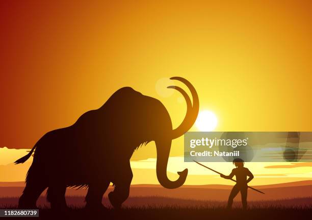 ilustraciones, imágenes clip art, dibujos animados e iconos de stock de mamut - historia antigua