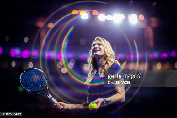 Former tennis player Steffi Graf attends opening ceremony on Day one of 2019 WTA Elite Trophy Zhuhai at Zhuhai Hengqin International Tennis Centre on...