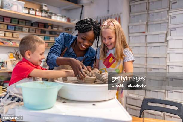 joyful moments - pottery making stock pictures, royalty-free photos & images