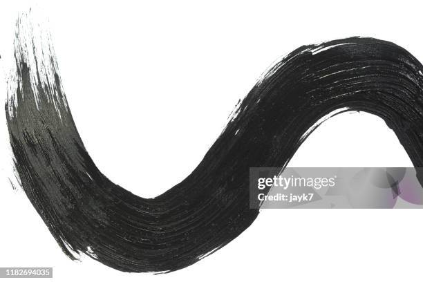 black paint stroke - brush strokes stock pictures, royalty-free photos & images