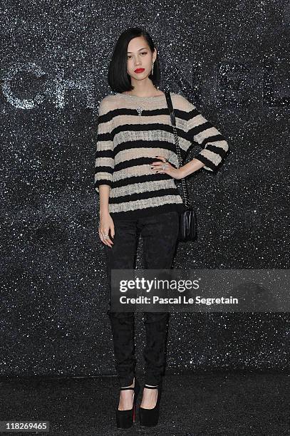 Kiko Mizuhara attends the Chanel Haute Couture Fall/Winter 2011/2012 show as part of Paris Fashion Week at Grand Palais on July 5, 2011 in Paris,...