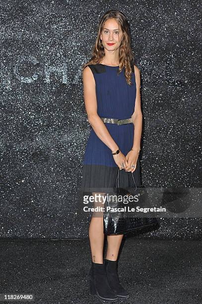 Helena Prestes attends the Chanel Haute Couture Fall/Winter 2011/2012 show as part of Paris Fashion Week at Grand Palais on July 5, 2011 in Paris,...