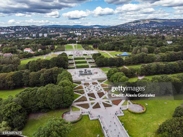 frogner park a oslo - oslo foto e immagini stock