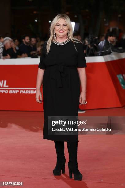 Monica Setta attends the red carpet of the movie "Judy" during the 14th Rome Film Festival on October 22, 2019 in Rome, Italy.