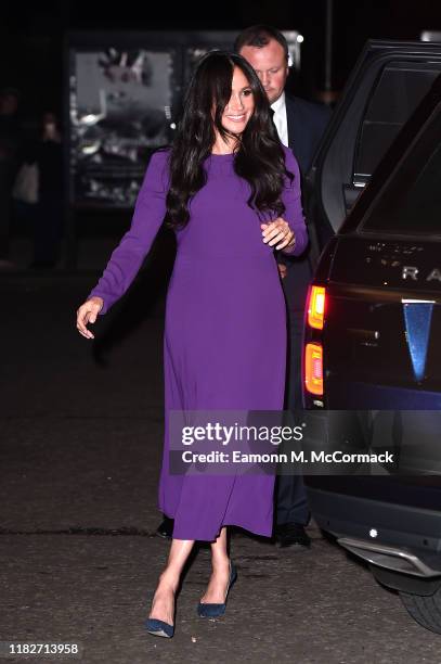 Meghan, Duchess of Sussex attends the One Young World Summit Opening Ceremony at Royal Albert Hall on October 22, 2019 in London, England. HRH is...