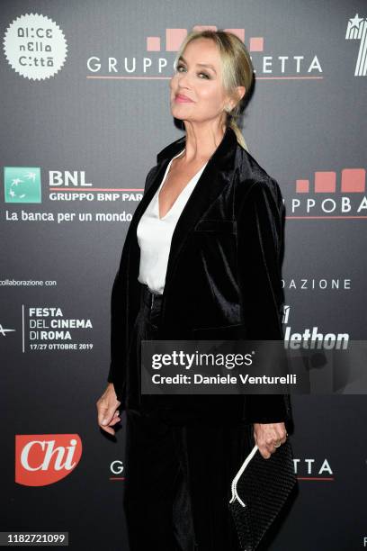 Gloria Guida attends the Telethon dinner during the 14th Rome Film Festival on October 22, 2019 in Rome, Italy.