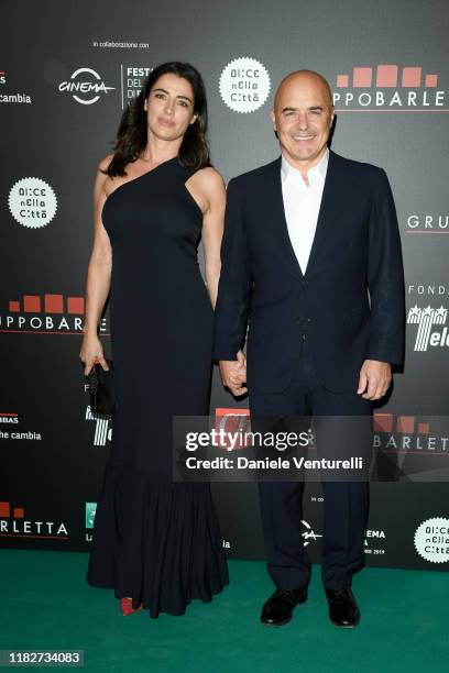 Luisa Ranieri and Luca Zingaretti attend the Telethon dinner during the 14th Rome Film Festival on October 22, 2019 in Rome, Italy.