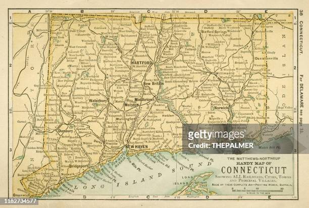 コネチカット州 アメリカの地図 1898 - ct点のイラスト素材／クリップアート素材／マンガ素材／アイコン素材