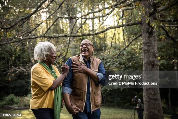 seniors - couple happy outdoors fotografías e imágenes de stock