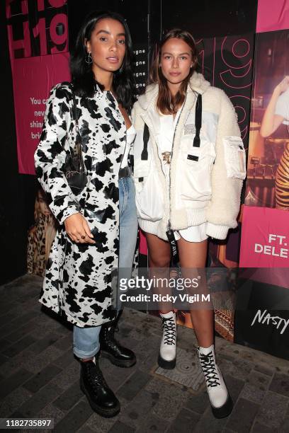 Emma Louise Connolly seen attending Cara Delevingne x Nasty Gal - launch party at The Box club in Soho on October 22, 2019 in London, England.